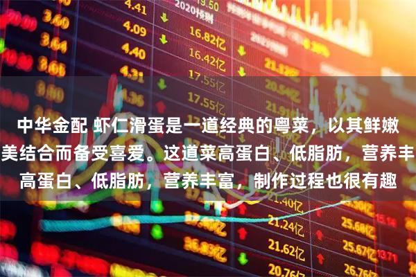 中华金配 虾仁滑蛋是一道经典的粤菜，以其鲜嫩的虾仁和滑软的鸡蛋完美结合而备受喜爱。这道菜高蛋白、低脂肪，营养丰富，制作过程也很有趣